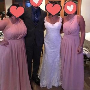 Pink blush full length dress with POCKETS!